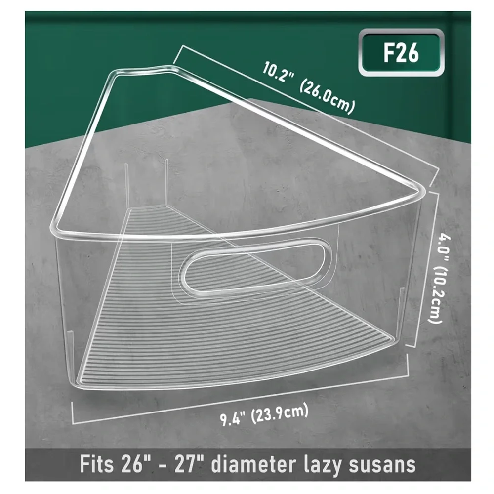 Lazy Susan Cabinet Organizer - Food Safe, BPA Free (for 26